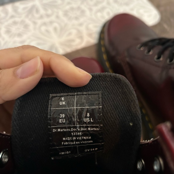 Dr. Martens Burgundy Vegan Leather Boots - Picture 5 of 5